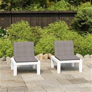 Detailed information about the product Garden Lounge Chairs With Cushions 2 Pcs Plastic White