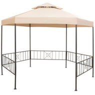 Detailed information about the product Garden Marquee Gazebo Pavilion Tent Hexagonal Beige 323x265 Cm