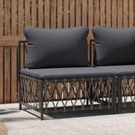 Detailed information about the product Garden Middle Sofa With Cushions Anthracite Woven Fabric