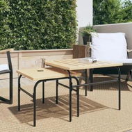 Detailed information about the product Garden Nest of Coffee Tables 2 pcs Brown and Black Steel