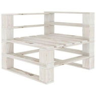 Detailed information about the product Garden Pallet Corner Sofa Wood White