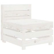 Detailed information about the product Garden Pallet Sofa White Wood