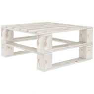 Detailed information about the product Garden Pallet Table White Wood