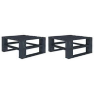 Detailed information about the product Garden Pallet Tables 2 Pcs Grey Wood