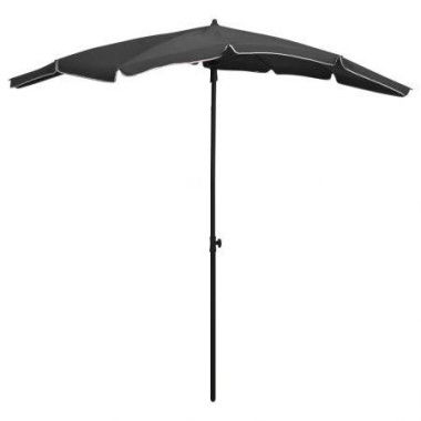 Garden Parasol With Pole 200x130 Cm Anthracite