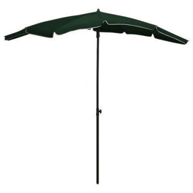 Garden Parasol With Pole 200x130 Cm Green