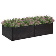 Detailed information about the product Garden Planter Black 157x80x40 Cm Poly Rattan