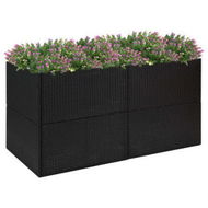 Detailed information about the product Garden Planter Black 157x80x80 Cm Poly Rattan