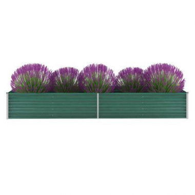 Garden Planter Galvanised Steel 320x80x45 Cm Green