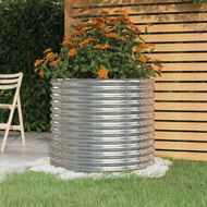 Detailed information about the product Garden Planter Powder-coated Steel 80x80x68 cm Silver