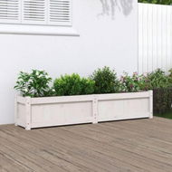 Detailed information about the product Garden Planter White 150x31x31 cm Solid Wood Pine