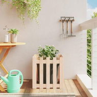 Detailed information about the product Garden Planter with Fence Design 50x50x50 cm Solid Wood Pine