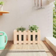 Detailed information about the product Garden Planter with Fence Design 60x30x30 cm Solid Wood Pine