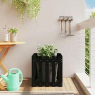 Detailed information about the product Garden Planter with Fence Design Black 50x50x50 cm Solid Wood Pine