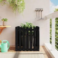 Detailed information about the product Garden Planter with Fence Design Black 70x70x70 cm Solid Wood Pine