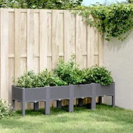 Detailed information about the product Garden Planter with Legs Grey 160x40x42 cm PP