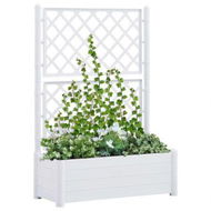 Detailed information about the product Garden Planter with Trellis 100x43x142 cm PP White