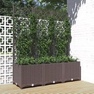 Detailed information about the product Garden Planter with Trellis Brown 120x40x136 cm PP