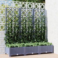 Detailed information about the product Garden Planter with Trellis Dark Grey 120x40x121.5 cm PP