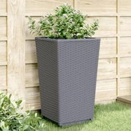 Detailed information about the product Garden Planters 2 pcs Grey 32.5x32.5x57 cm PP