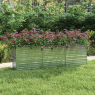 Detailed information about the product Garden Raised Bed 240x40x77 Cm Galvanized Steel Silver