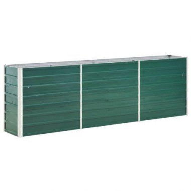 Garden Raised Bed Galvanised Steel 240x40x77 Cm Green