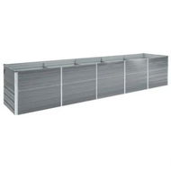 Detailed information about the product Garden Raised Bed Galvanised Steel 400x80x77 cm Grey