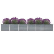 Detailed information about the product Garden Raised Bed Galvanised Steel 600x80x77 cm Grey