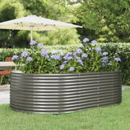 Detailed information about the product Garden Raised Bed Grey 212x140x68 cm Powder-Coated Steel