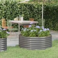 Detailed information about the product Garden Raised Bed Powder-Coated Steel 100x100x36 cm Grey