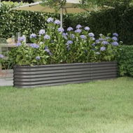 Detailed information about the product Garden Raised Bed Powder-Coated Steel 224x40x36 cm Grey