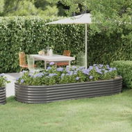 Detailed information about the product Garden Raised Bed Powder-Coated Steel 249x100x36 cm Grey