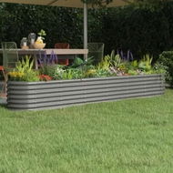 Detailed information about the product Garden Raised Bed Powder-Coated Steel 260x40x36 cm Grey