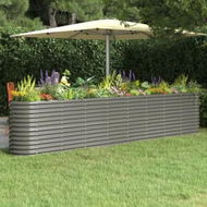 Detailed information about the product Garden Raised Bed Powder-Coated Steel 332x40x68 cm Grey