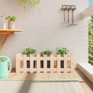 Detailed information about the product Garden Raised Bed with Fence Design 100x30x30 cm Solid Wood Pine