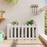 Detailed information about the product Garden Raised Bed with Fence Design White 100x50x50 cm Solid Wood Pine