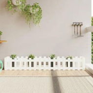 Detailed information about the product Garden Raised Bed with Fence Design White 200x30x30 cm Solid Wood Pine