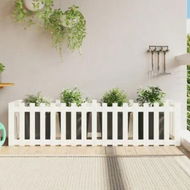 Detailed information about the product Garden Raised Bed with Fence Design White 200x50x50 cm Solid Wood Pine