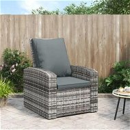Detailed information about the product Garden Reclining Chair with Cushions Grey Poly Rattan