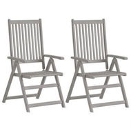 Detailed information about the product Garden Reclining Chairs 2 Pcs Grey Solid Acacia Wood