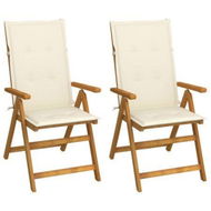 Detailed information about the product Garden Reclining Chairs 2 Pcs With Cushions Solid Acacia Wood