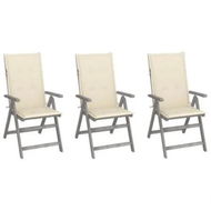 Detailed information about the product Garden Reclining Chairs 3 pcs with Cushions Solid Acacia Wood