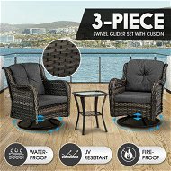 Detailed information about the product Garden Rocking Chair Swivel Wicker Sofa Patio Set Outdoor Lounge Furniture 3 Pcs