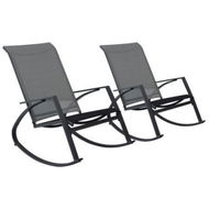 Detailed information about the product Garden Rocking Chairs 2 Pcs Textilene Dark Grey