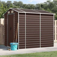 Detailed information about the product Garden Shed Brown 191x215x198 cm Galvanised Steel