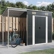 Detailed information about the product Garden Shed with Extended Roof Anthracite 277x110.5x181 cm Steel