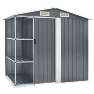 Detailed information about the product Garden Shed with Rack Grey 205x130x183 cm Iron