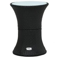 Detailed information about the product Garden Side Table Drum Shape Black Poly Rattan