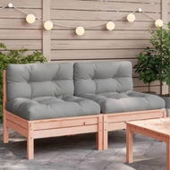 Detailed information about the product Garden Sofa Armless with Cushions 2 pcs Solid Wood Douglas