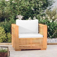 Detailed information about the product Garden Sofa Chair With Cream Cushions Solid Wood Teak